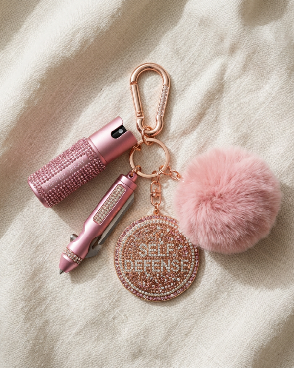 Rose Glam Defense Keychain